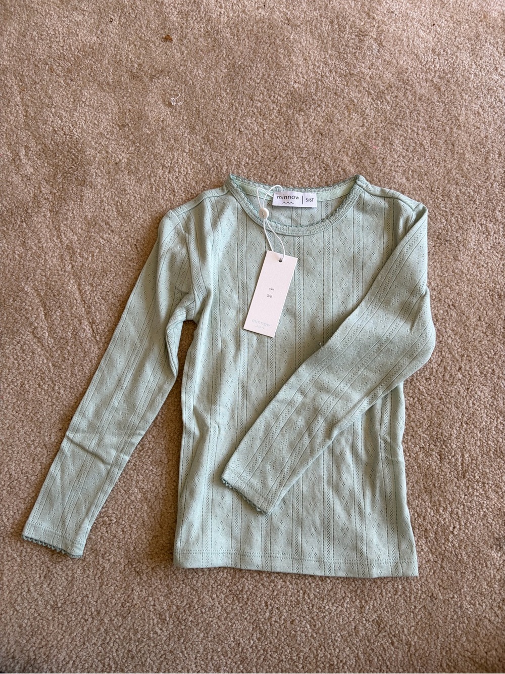 Minnow Pointelle Shirt in pistachio